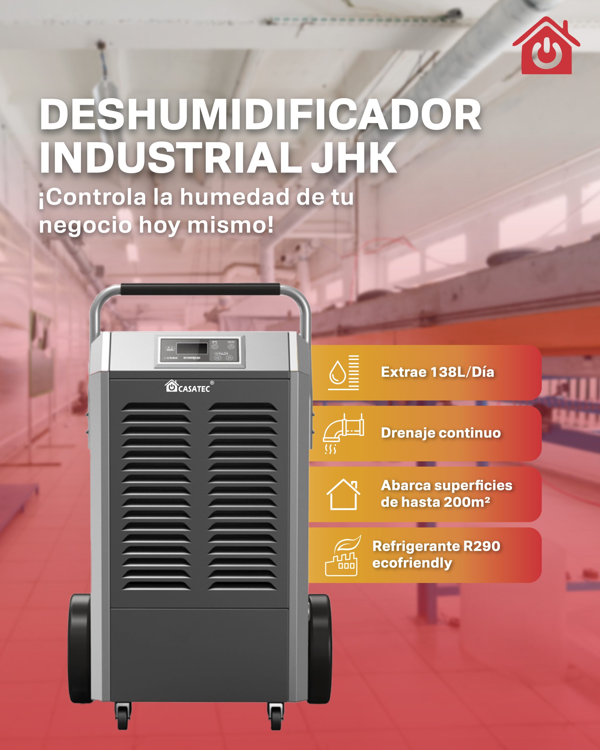 Deshumidificador industrial JHK-138L/ 200m2 - Imagen 6