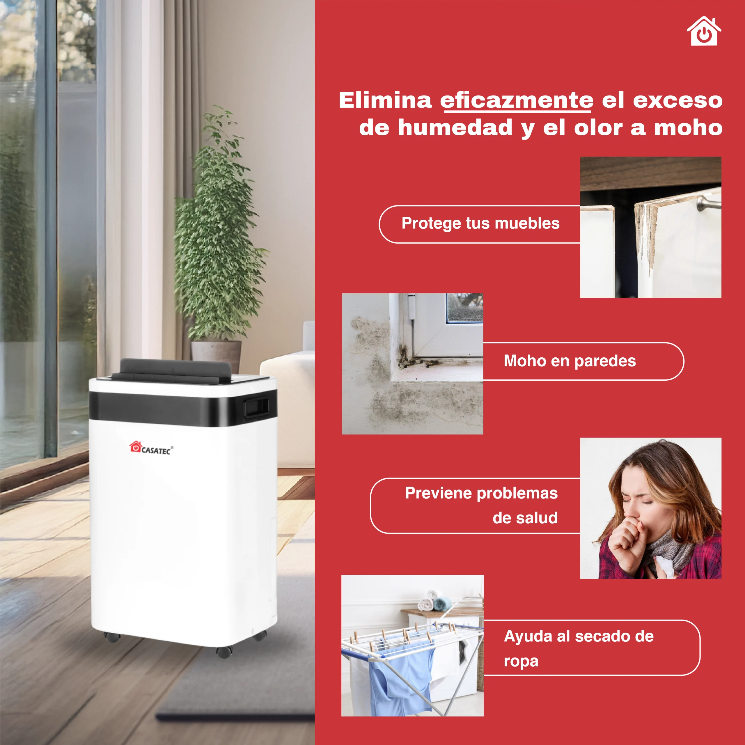 Deshumidificador Casatec Gtd-250 Plus WIFI/ 40m2 - Imagen 2