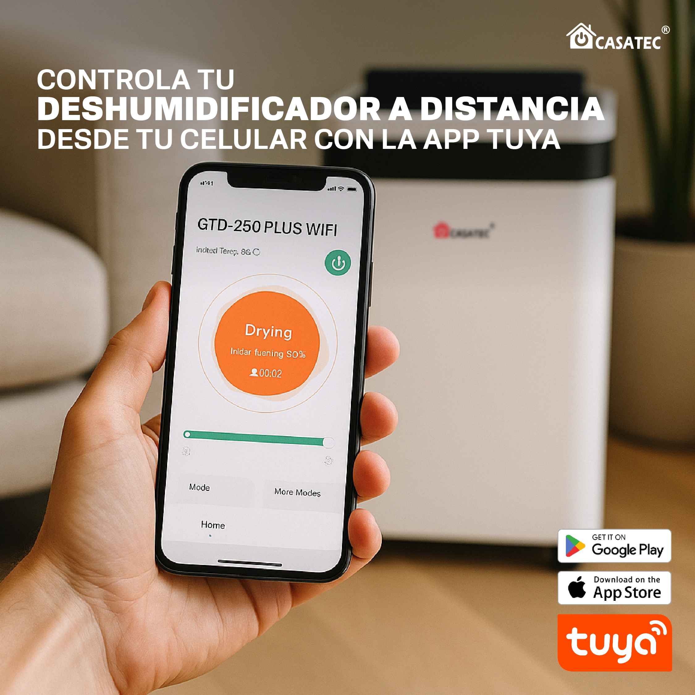 Deshumidificador Casatec Gtd-250 Plus WIFI | 40m2 - Imagen 3