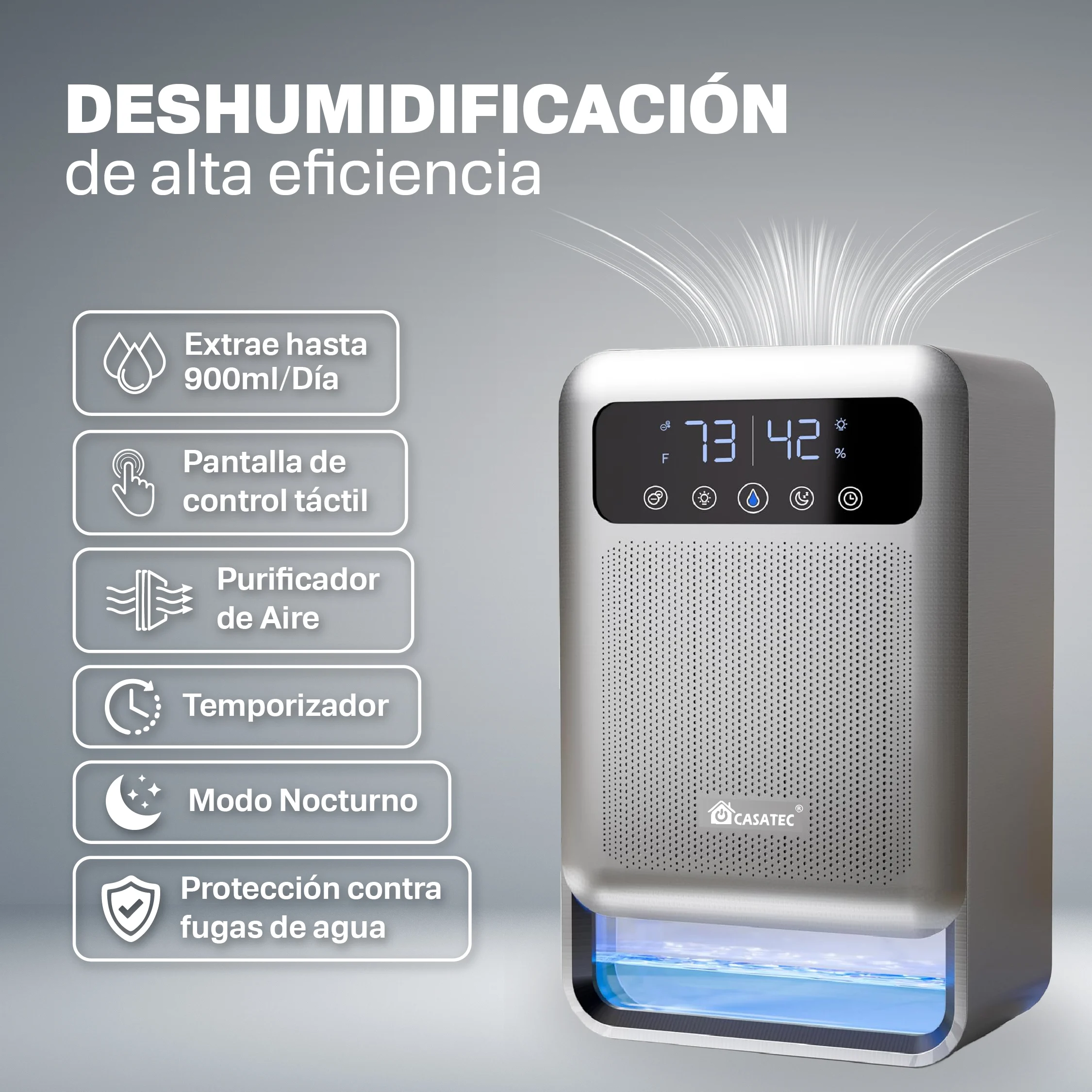 Deshumidificador SmartDry Pro con Ionizador de aire 3.8 Lts - Imagen 6