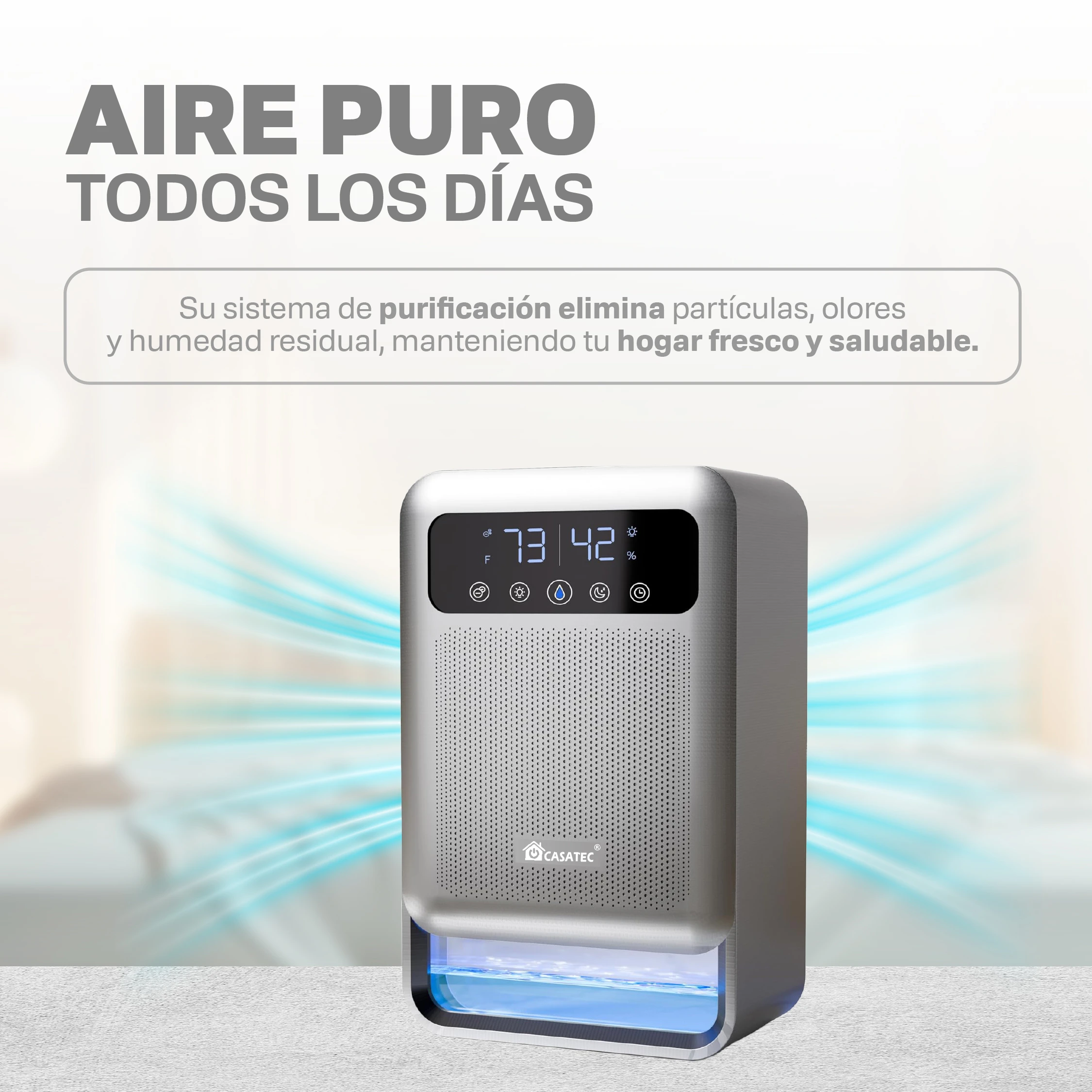 Deshumidificador SmartDry Pro con Ionizador de aire 3.8 Lts - Imagen 2